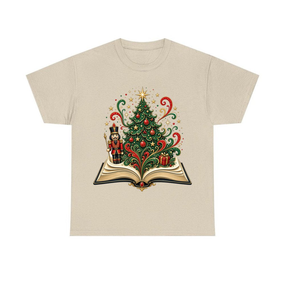 Nutcracker Christmas Storybook personalised Christmas T-shirt in sand
