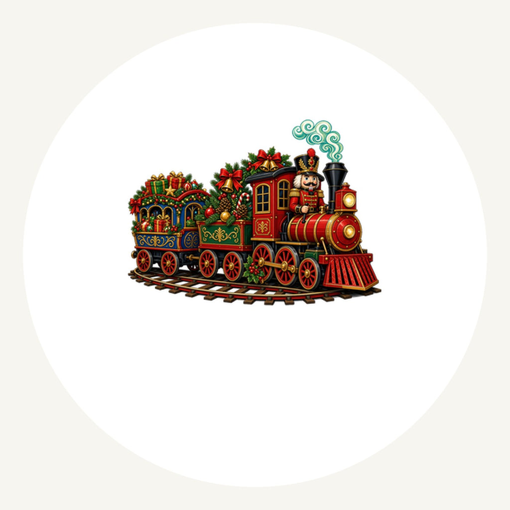 Nutcracker Driving Christmas Train Personalised Pewter Christmas Ornament
