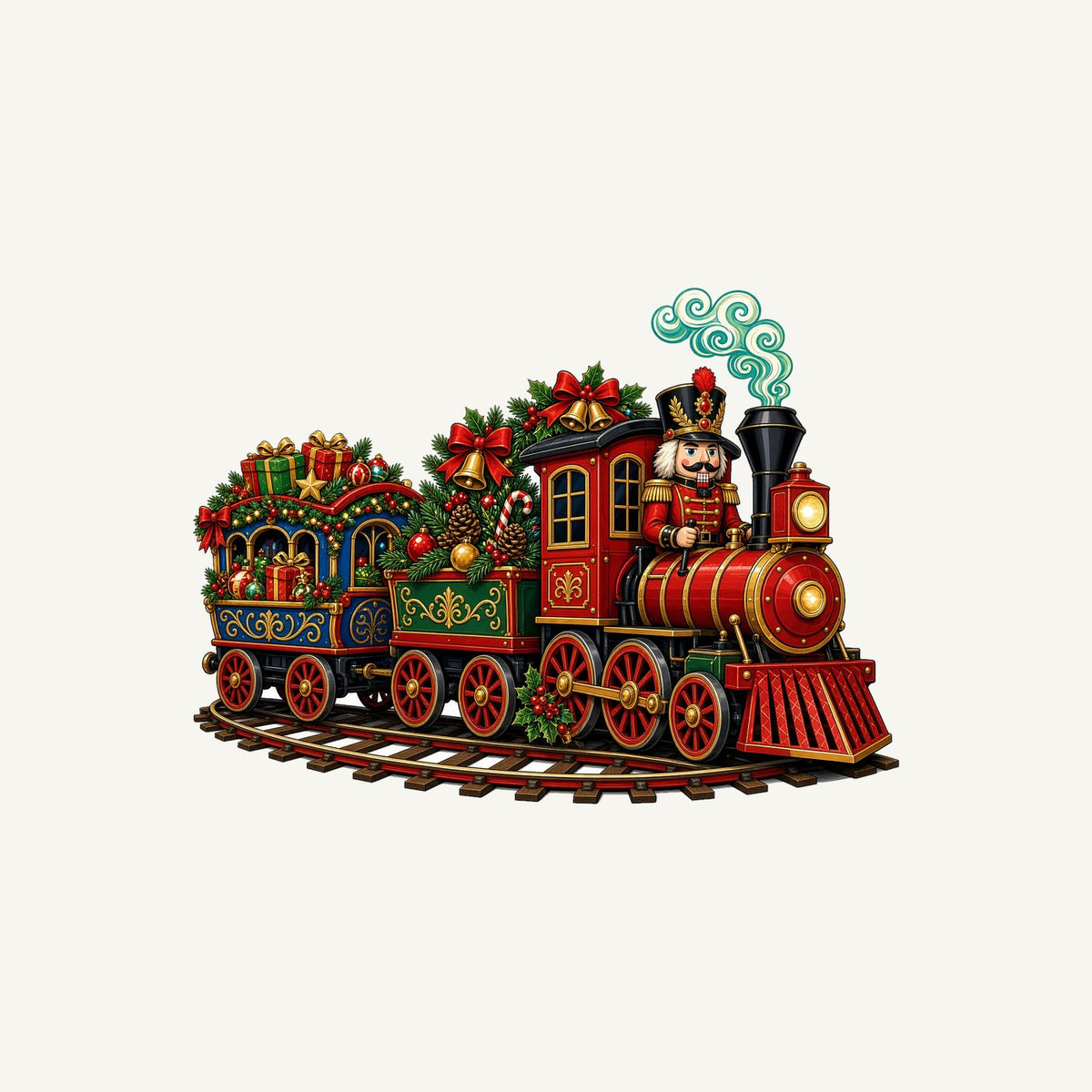 Nutcracker Driving Christmas Train Personalised Christmas T-Shirt and Hoodie