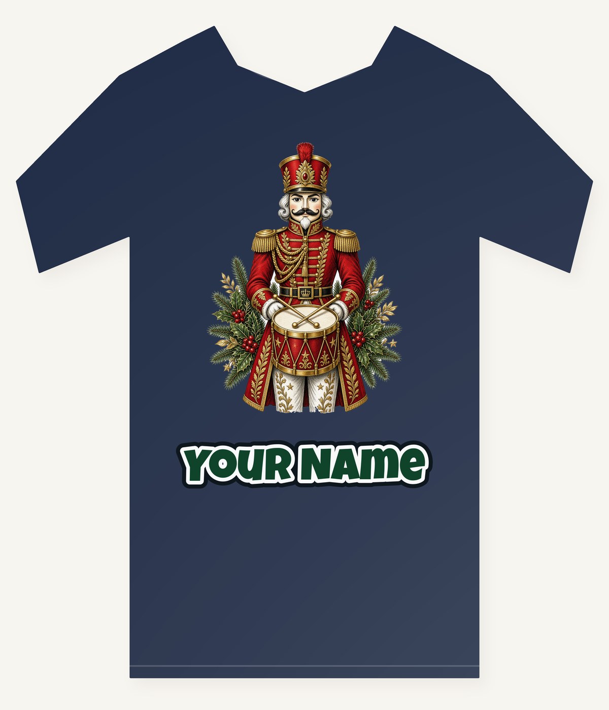 Nutcracker Drummer Soldier Personalised Kids and Baby Christmas Tee