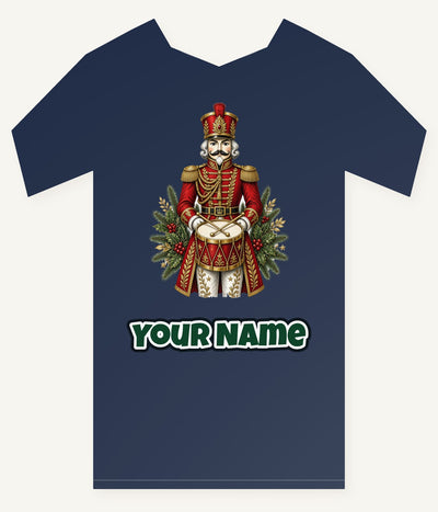 Nutcracker Drummer Soldier Personalised Kids and Baby Christmas Tee