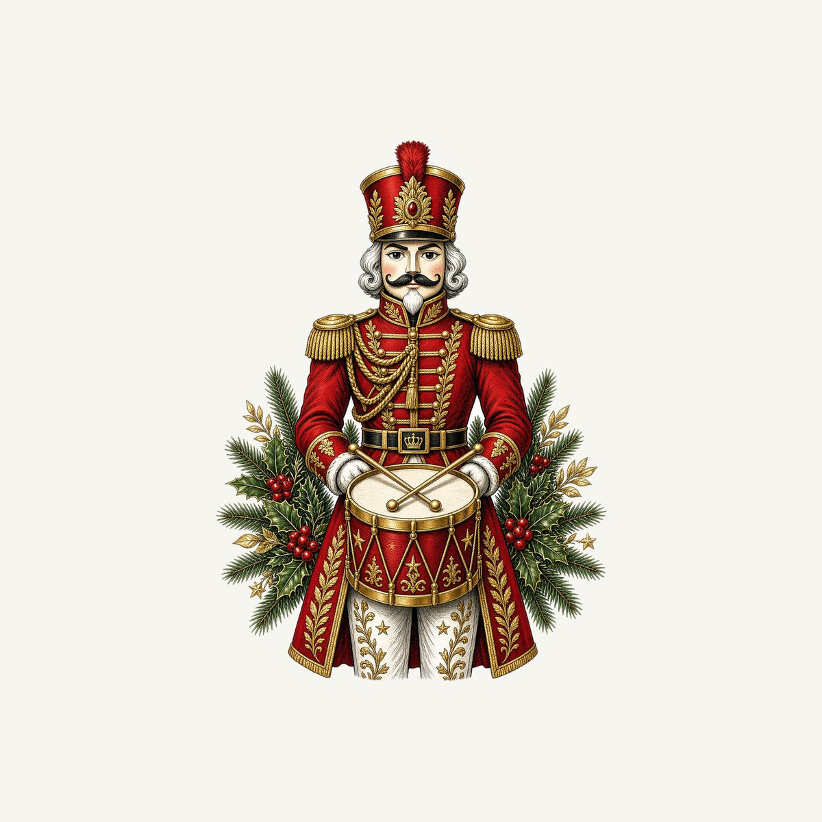 Nutcracker Drummer Soldier Personalised Kids and Baby Christmas Tee