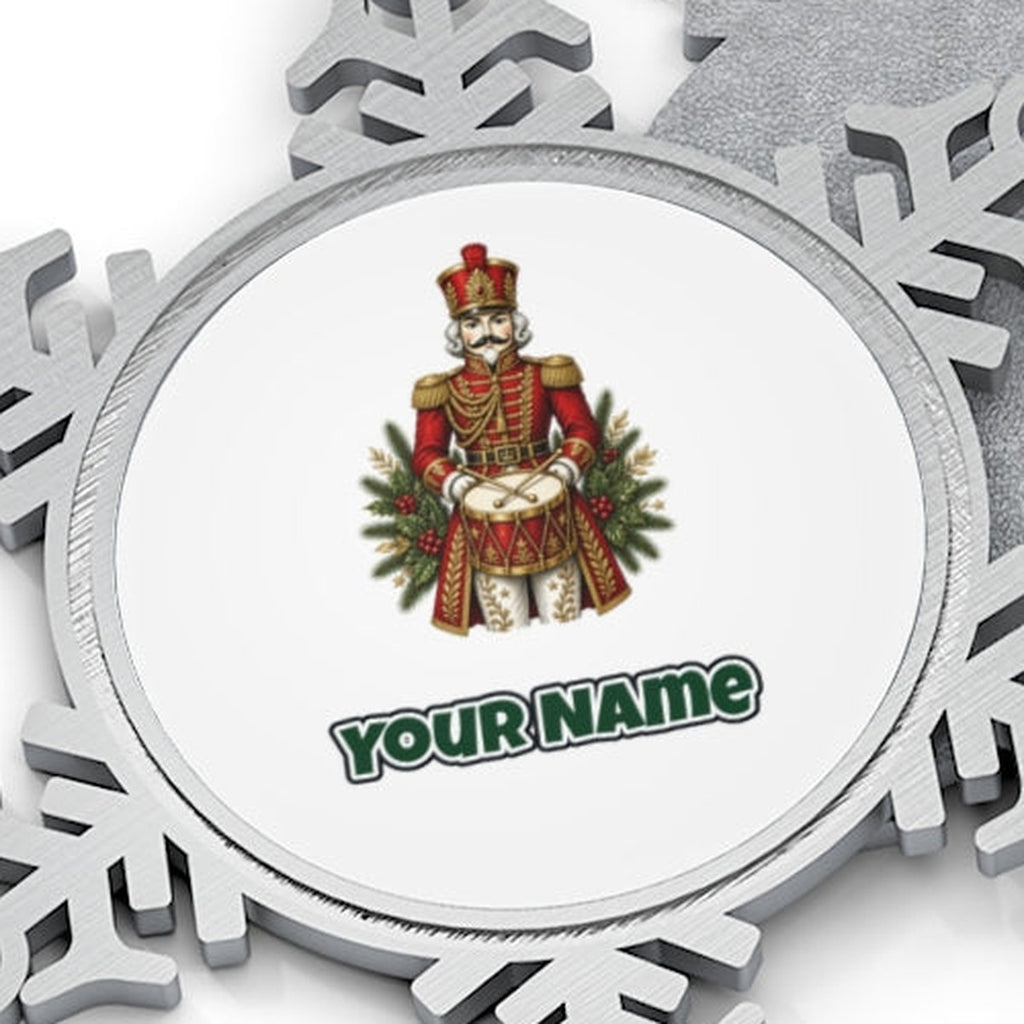 Nutcracker Drummer Soldier Personalised Pewter Christmas Ornament