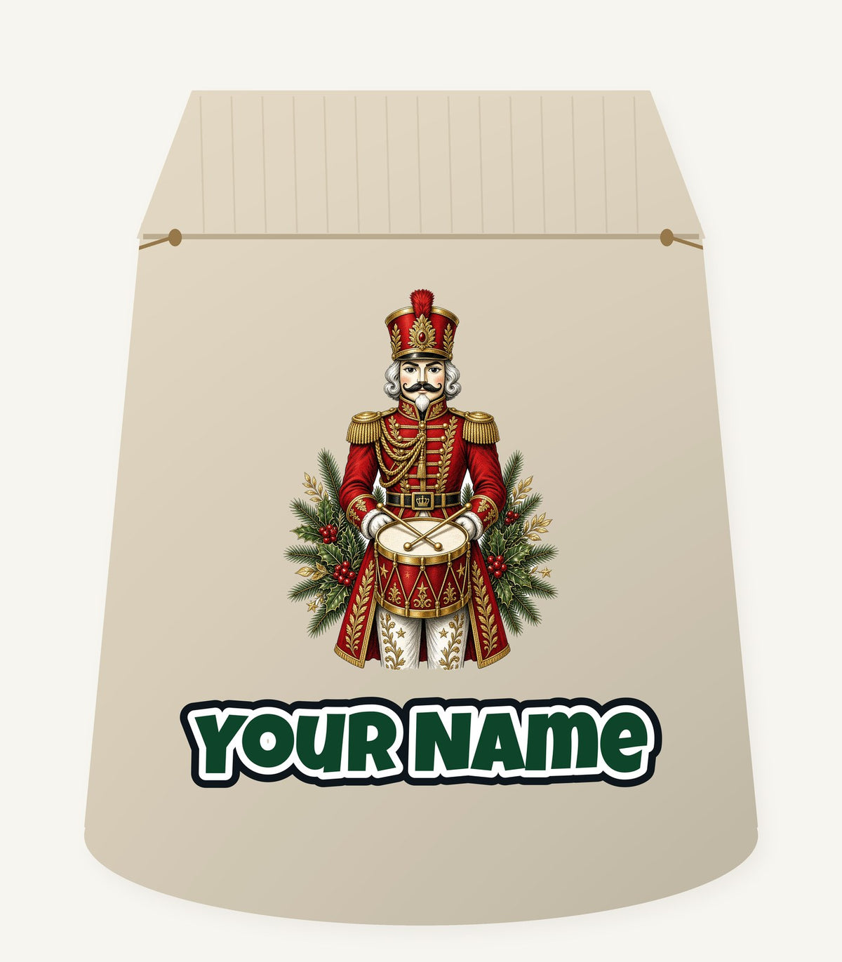 Nutcracker Drummer Soldier Personalised Santa Sack