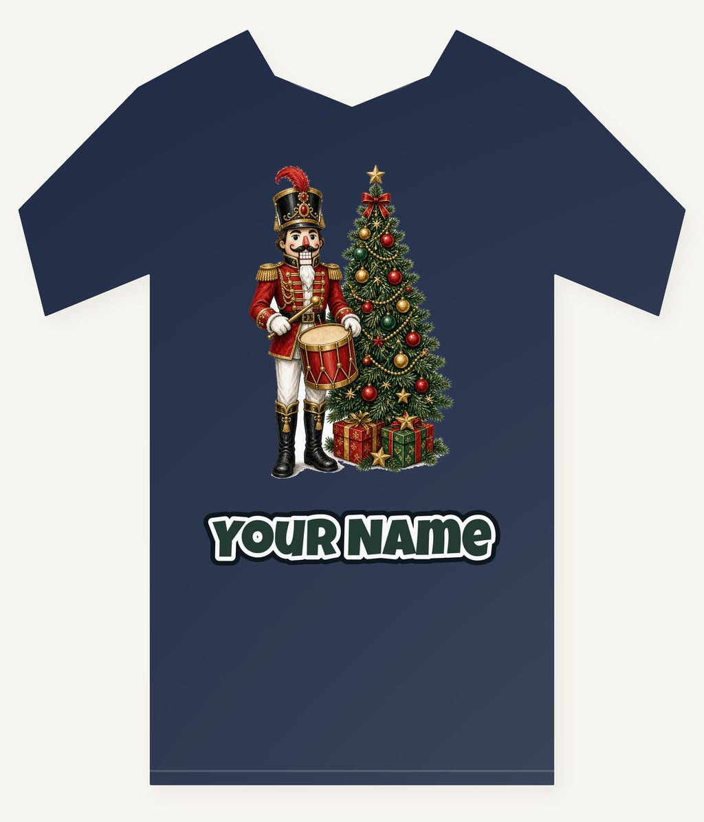 Nutcracker Drummer with Tree Personalised Kids Tee and Baby Bodysuit