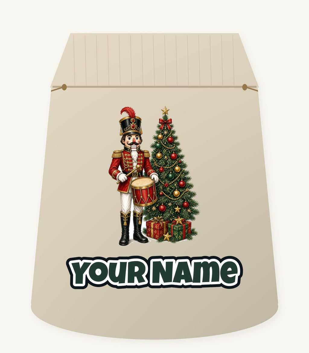 Nutcracker Drummer with Tree Personalised Santa Sack
