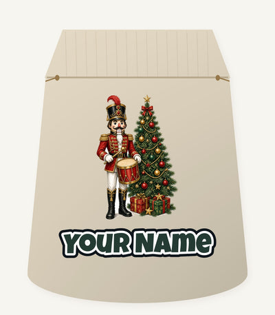 Nutcracker Drummer with Tree Personalised Santa Sack