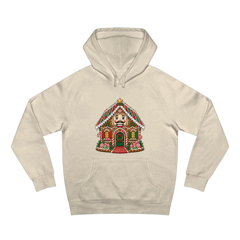 Nutcracker Gingerbread House personalised Christmas hoodie in sand
