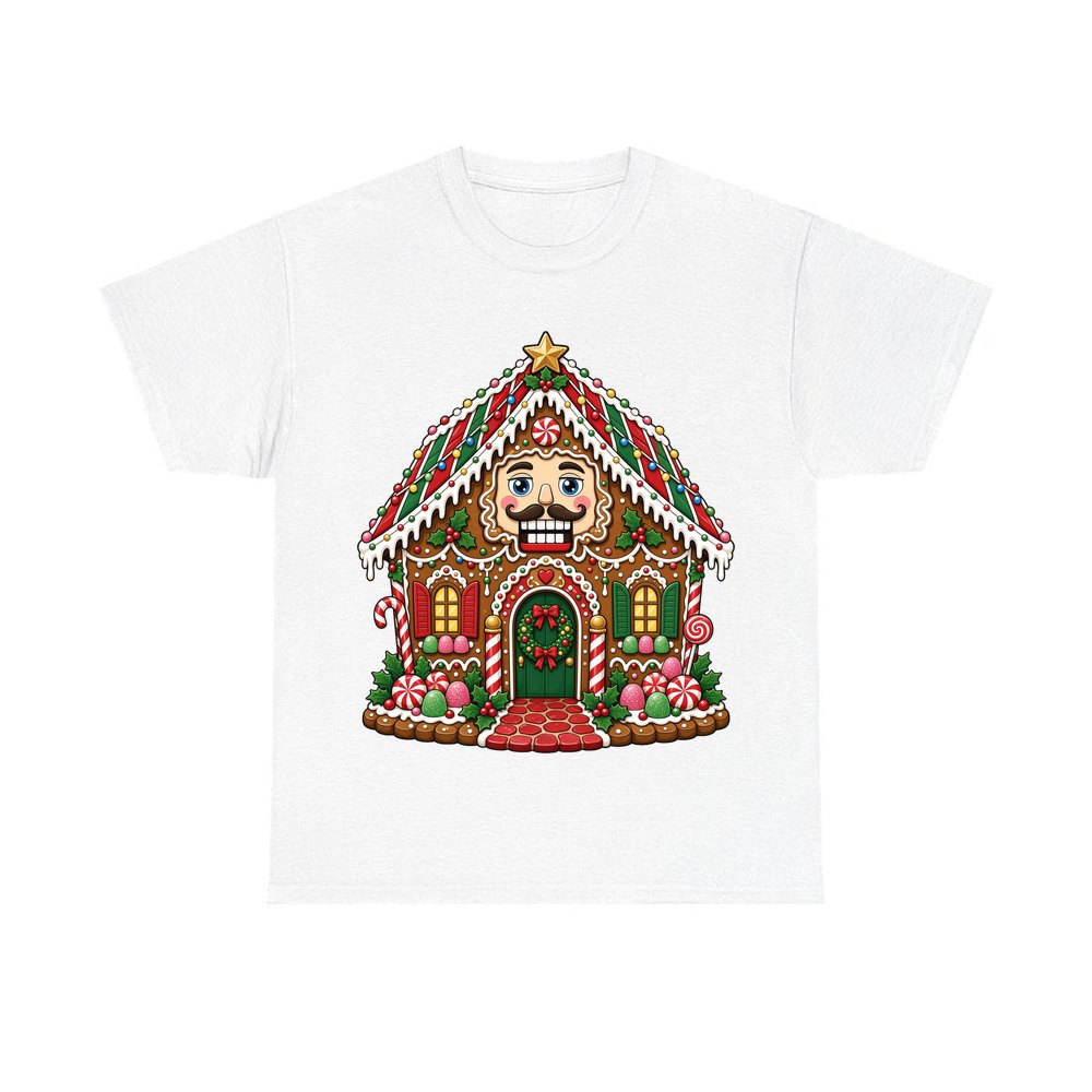 Nutcracker Gingerbread House personalised Christmas T-shirt in white