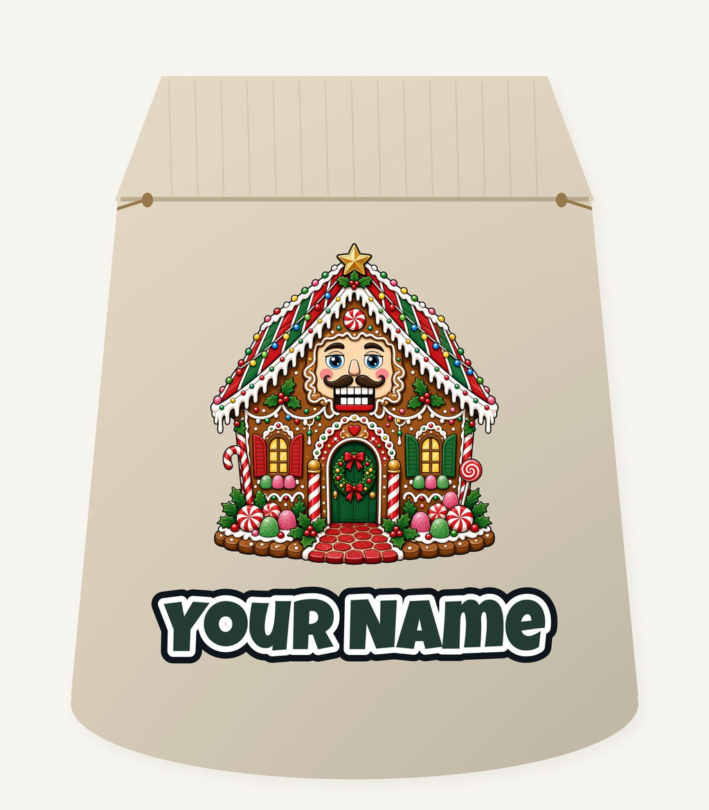 Nutcracker Gingerbread House Personalised Santa Sack