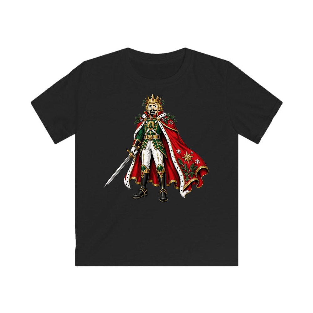 Nutcracker Prince with Sword personalised kids Christmas tee in black