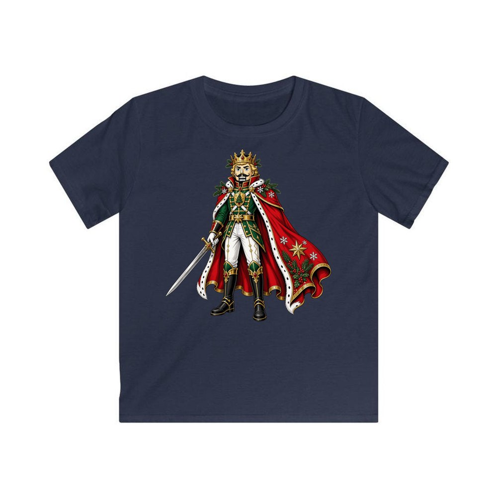 Nutcracker Prince with Sword personalised kids Christmas tee in navy