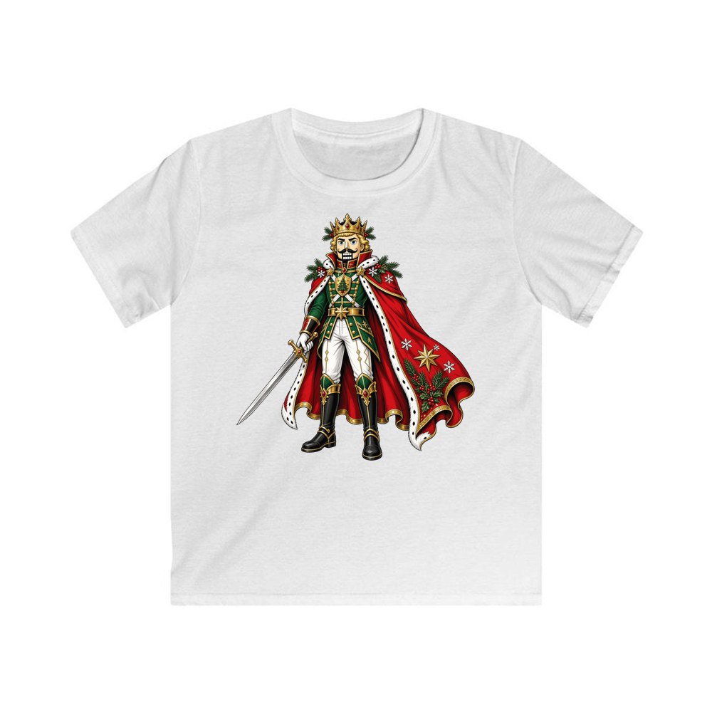 Nutcracker Prince with Sword personalised kids Christmas tee in white