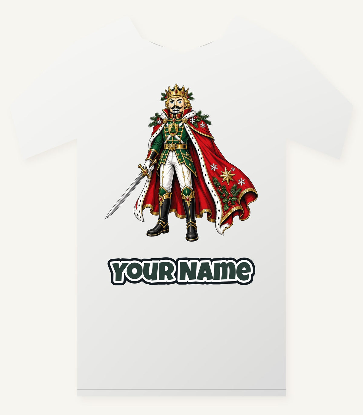 Nutcracker Prince with Sword Personalised Christmas T-Shirt and Hoodie