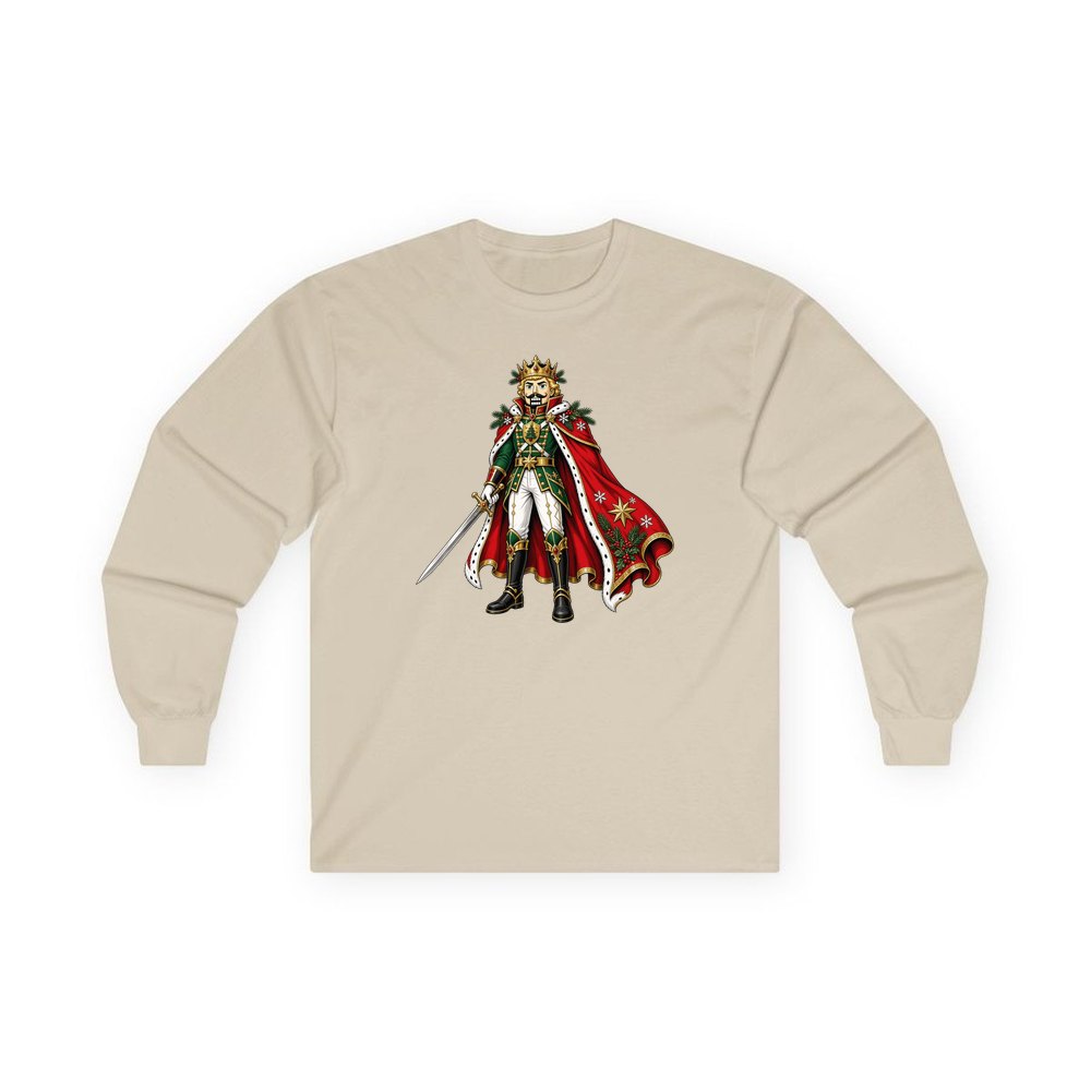 Nutcracker Prince with Sword personalised long sleeve Christmas T-shirt in sand