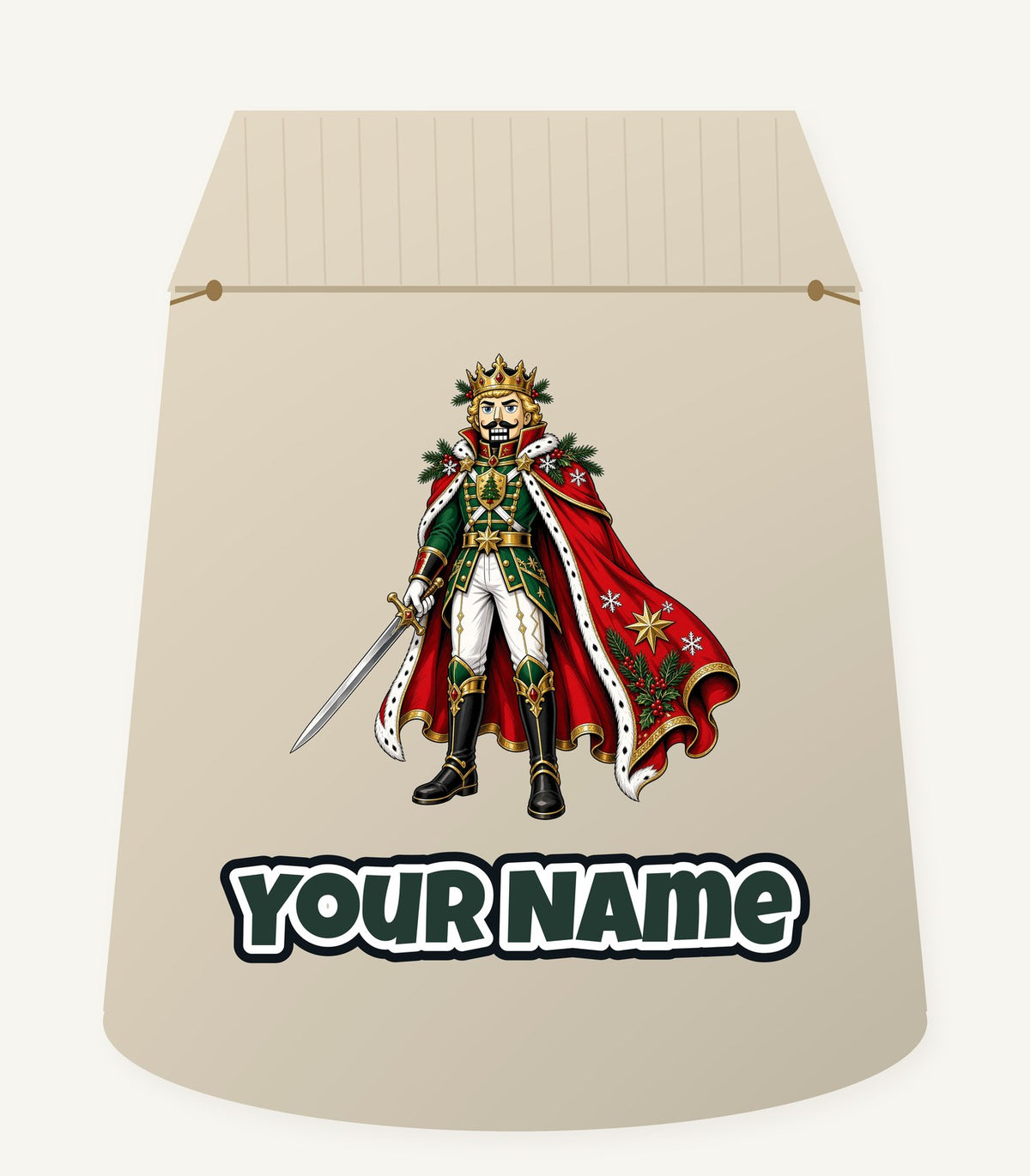 Nutcracker Prince with Sword Personalised Santa Sack