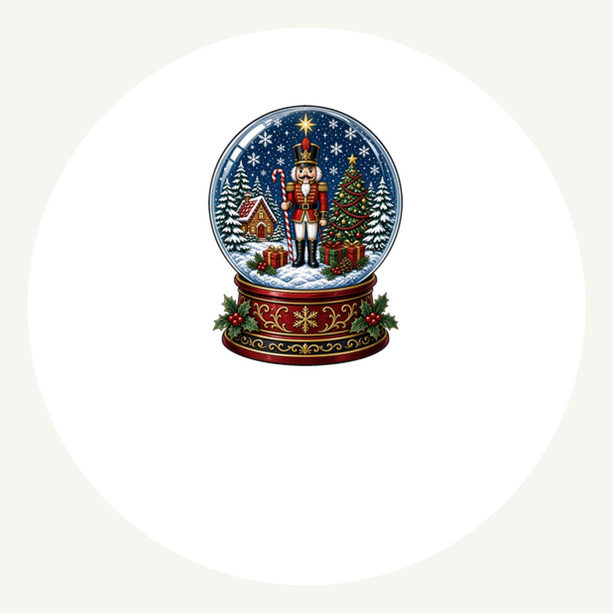 Nutcracker Snow Globe Personalised Pewter Christmas Ornament