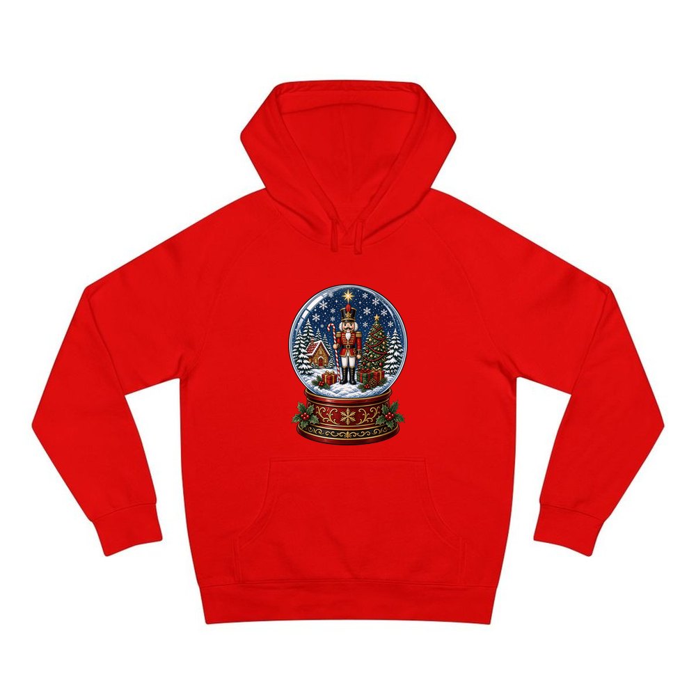 Nutcracker Snow Globe personalised Christmas hoodie in red