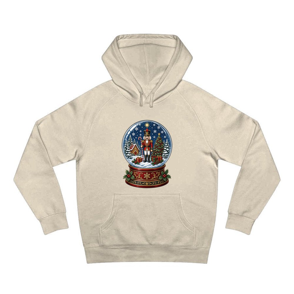 Nutcracker Snow Globe personalised Christmas hoodie in sand