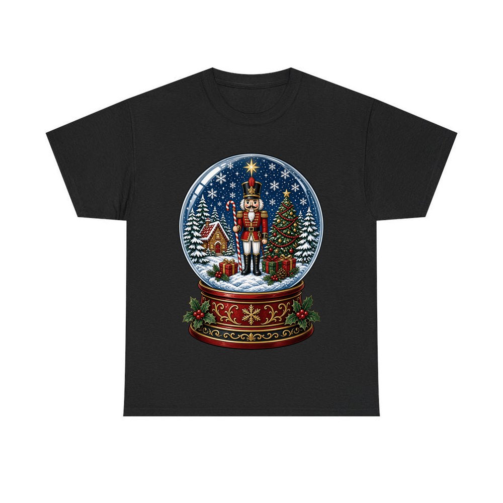 Nutcracker Snow Globe personalised Christmas T-shirt in black