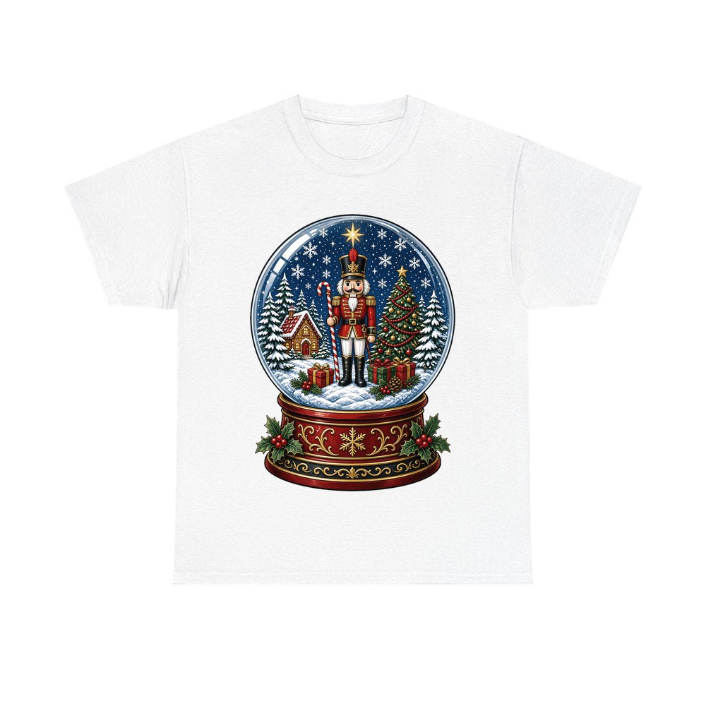Nutcracker Snow Globe personalised Christmas T-shirt in white