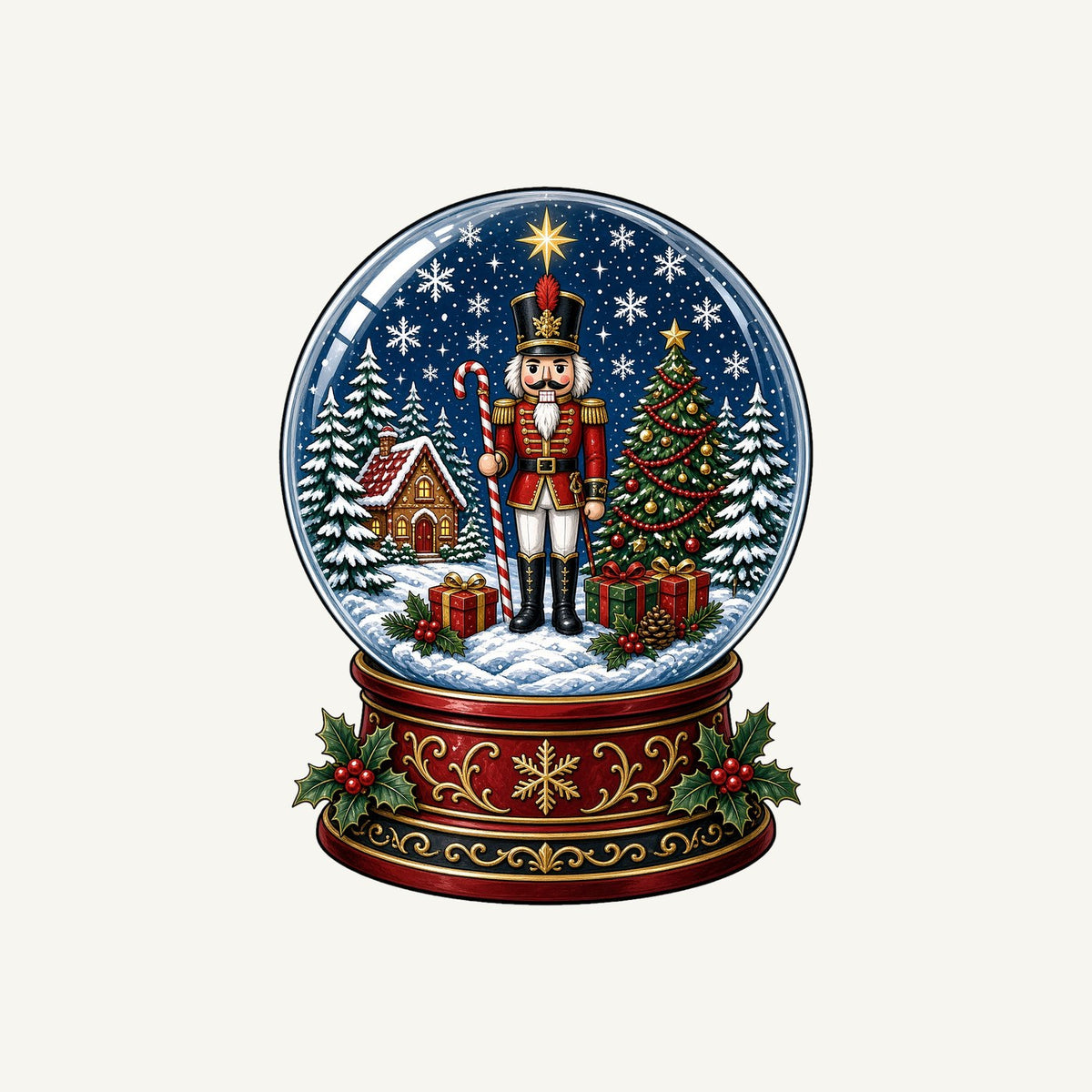 Nutcracker Snow Globe Personalised Santa Sack