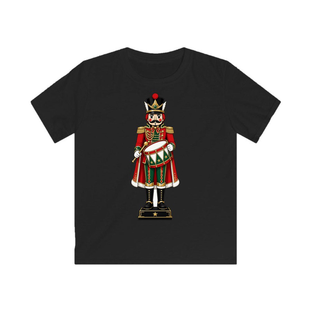 Nutcracker Soldier and Drum personalised kids Christmas tee in black