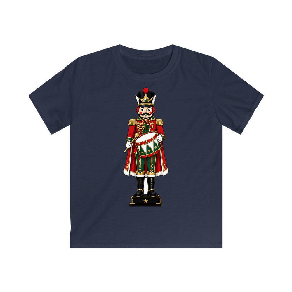Nutcracker Soldier and Drum personalised kids Christmas tee in navy
