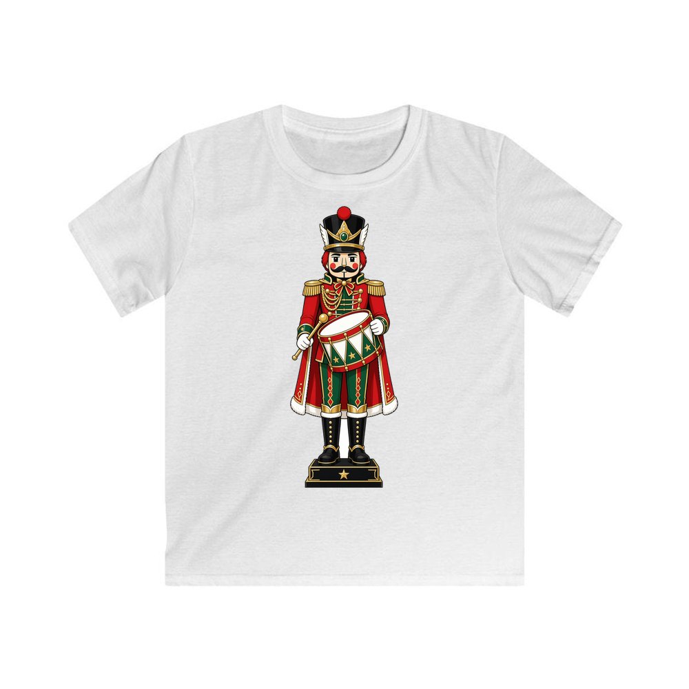 Nutcracker Soldier and Drum personalised kids Christmas tee in white