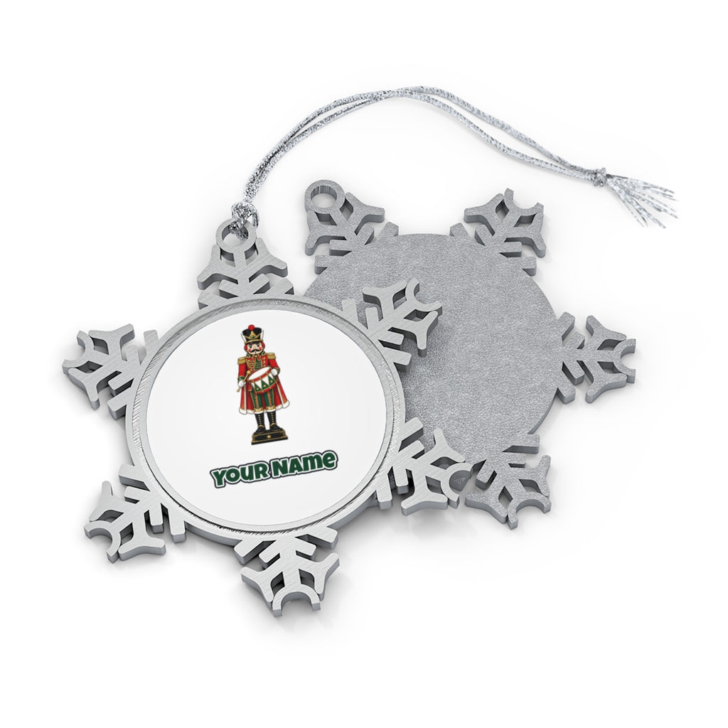 Nutcracker Soldier and Drum Personalised Pewter Christmas Ornament