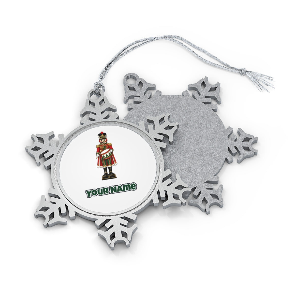 Nutcracker Soldier and Drum Personalised Pewter Christmas Ornament