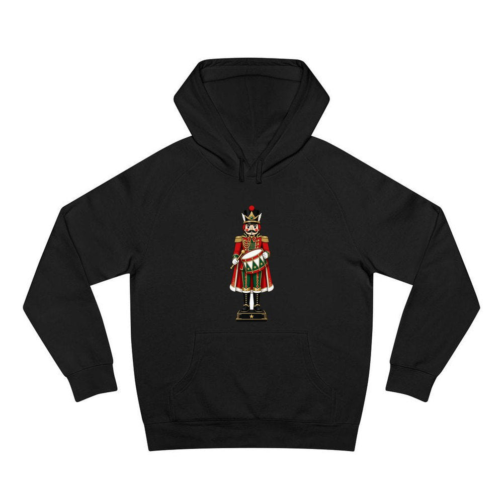 Nutcracker Soldier and Drum personalised Christmas hoodie in black