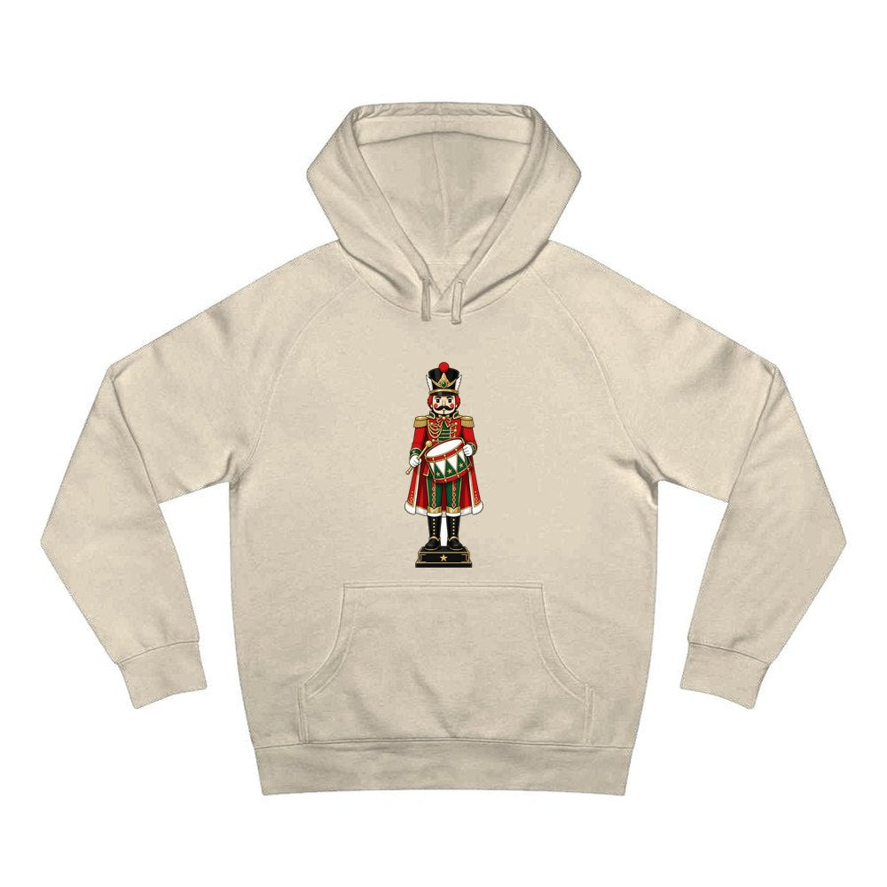 Nutcracker Soldier and Drum personalised Christmas hoodie in sand
