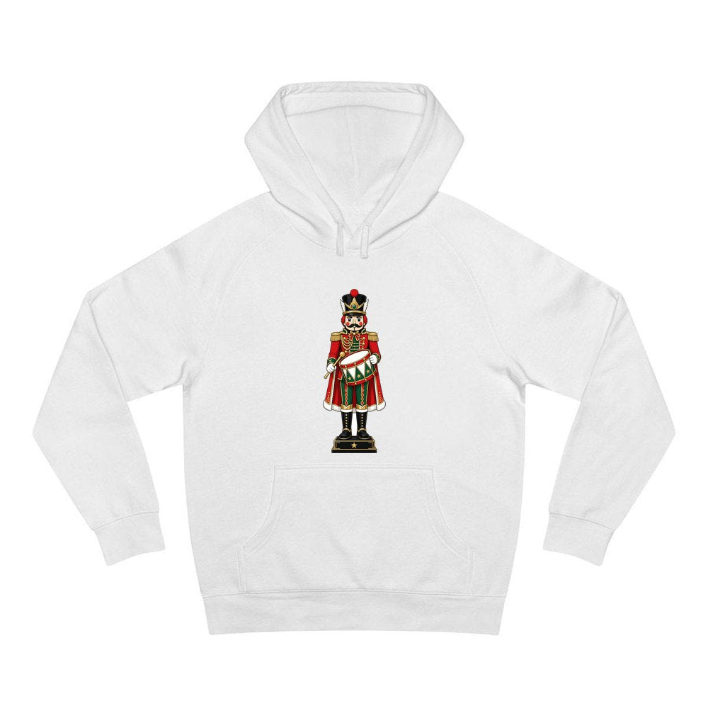 Nutcracker Soldier and Drum personalised Christmas hoodie in white