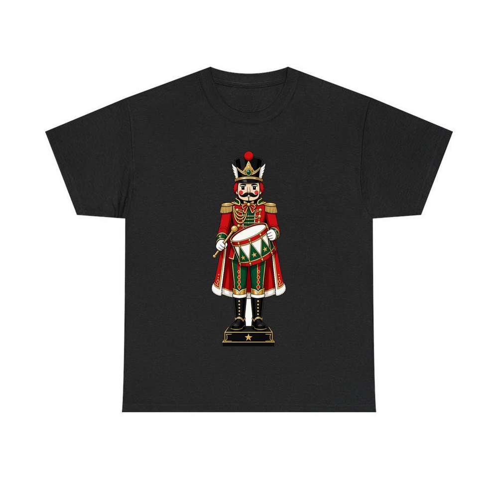 Nutcracker Soldier and Drum personalised Christmas T-shirt in black