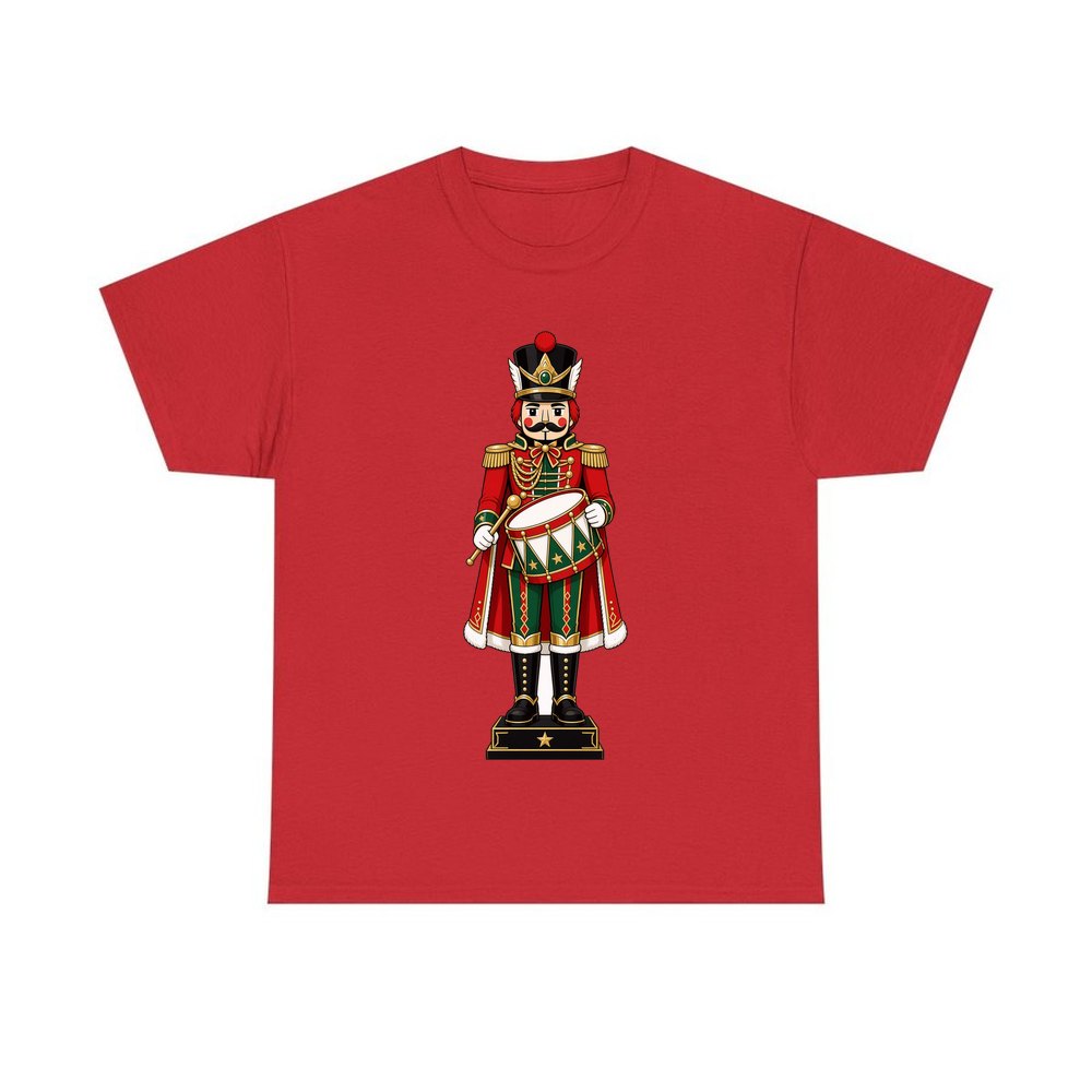 Nutcracker Soldier and Drum personalised Christmas T-shirt in red