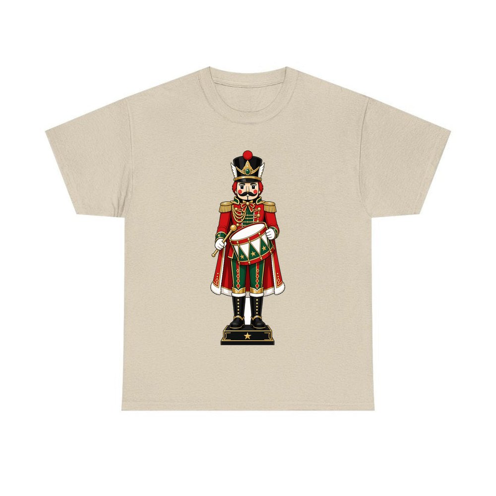 Nutcracker Soldier and Drum personalised Christmas T-shirt in sand