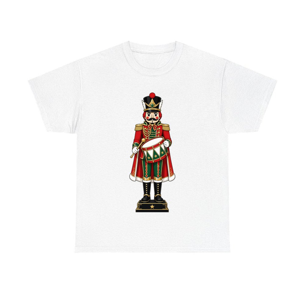 Nutcracker Soldier and Drum personalised Christmas T-shirt in white