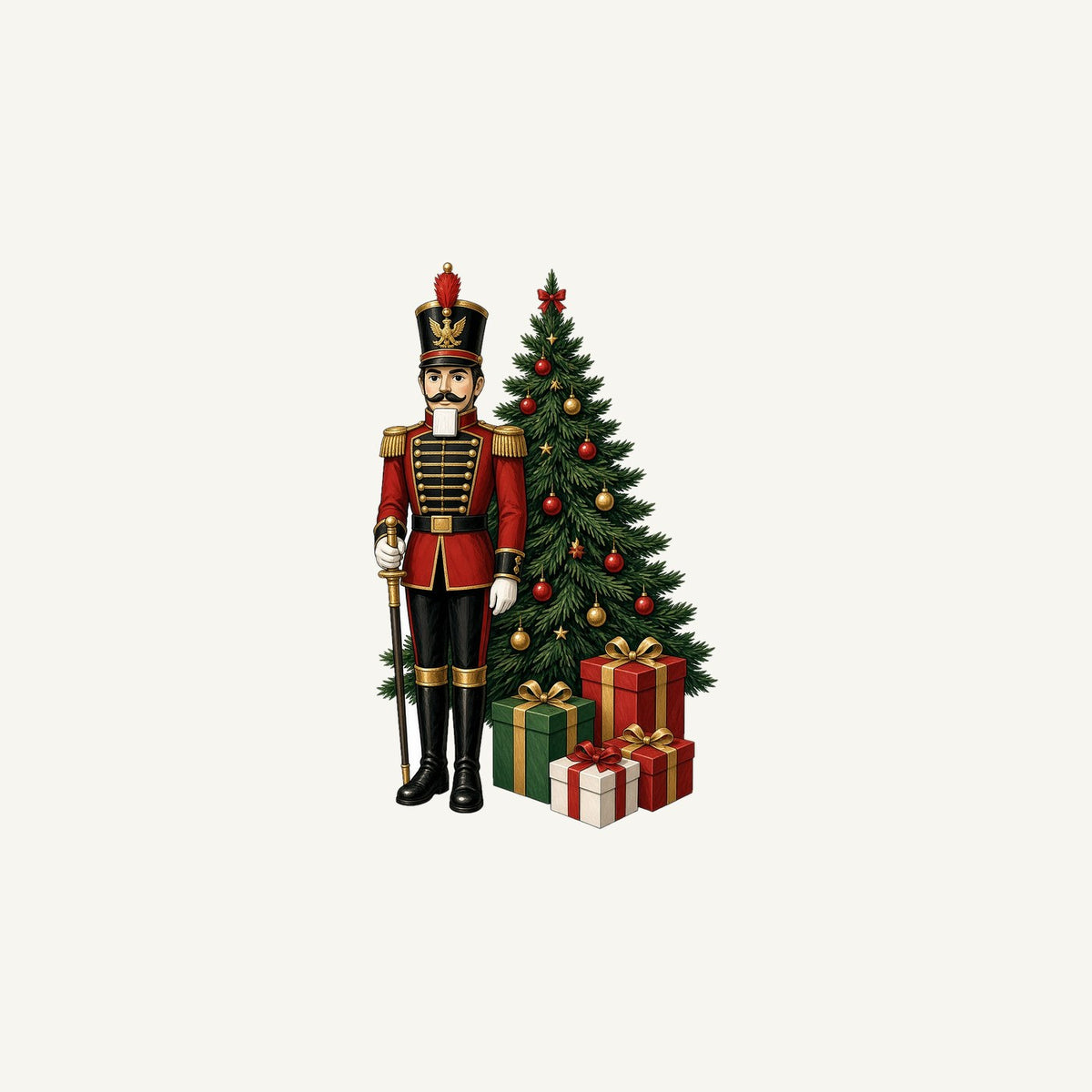 Nutcracker Soldier and Presents Personalised Christmas Mug
