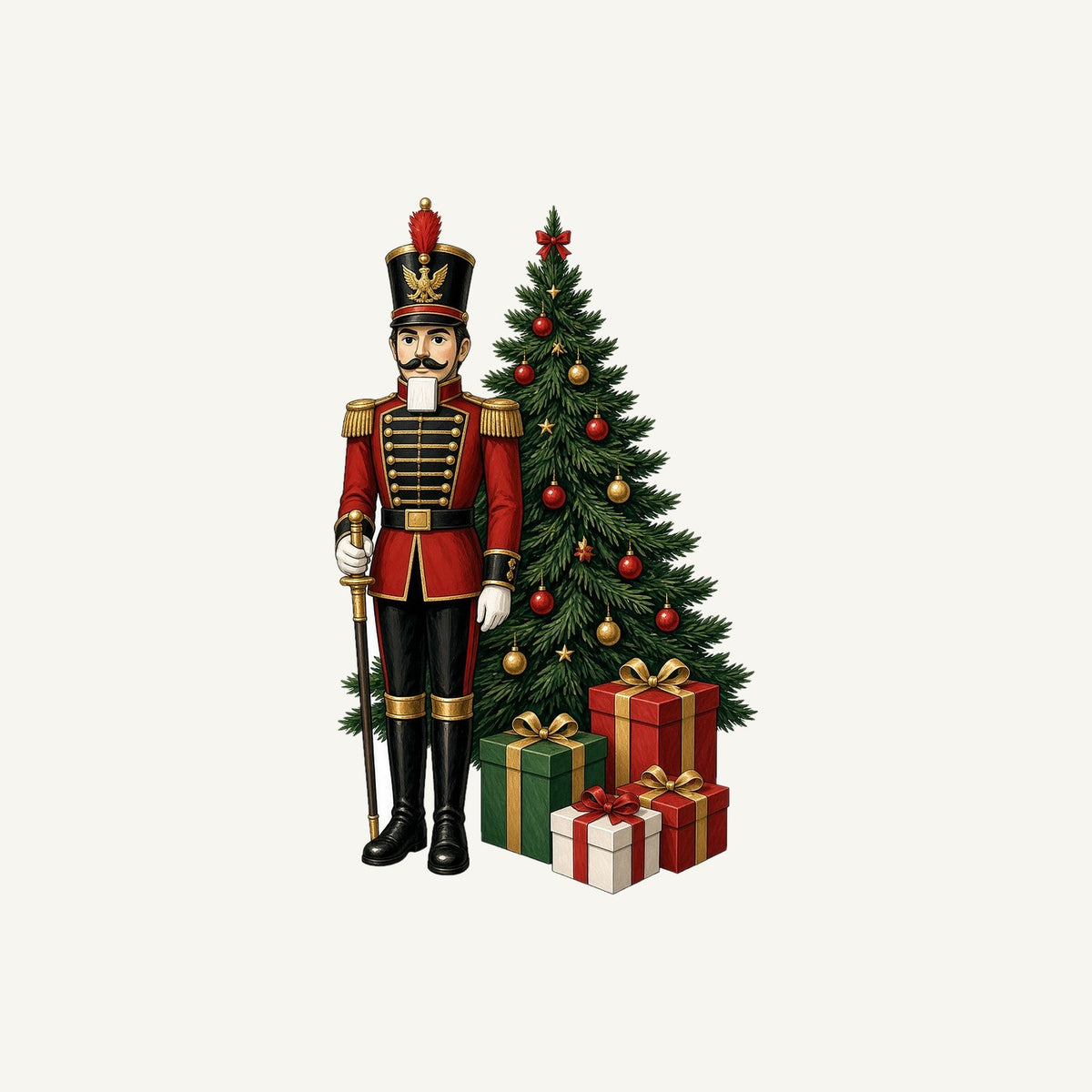 Nutcracker Soldier and Presents Personalised Christmas T-Shirt and Hoodie