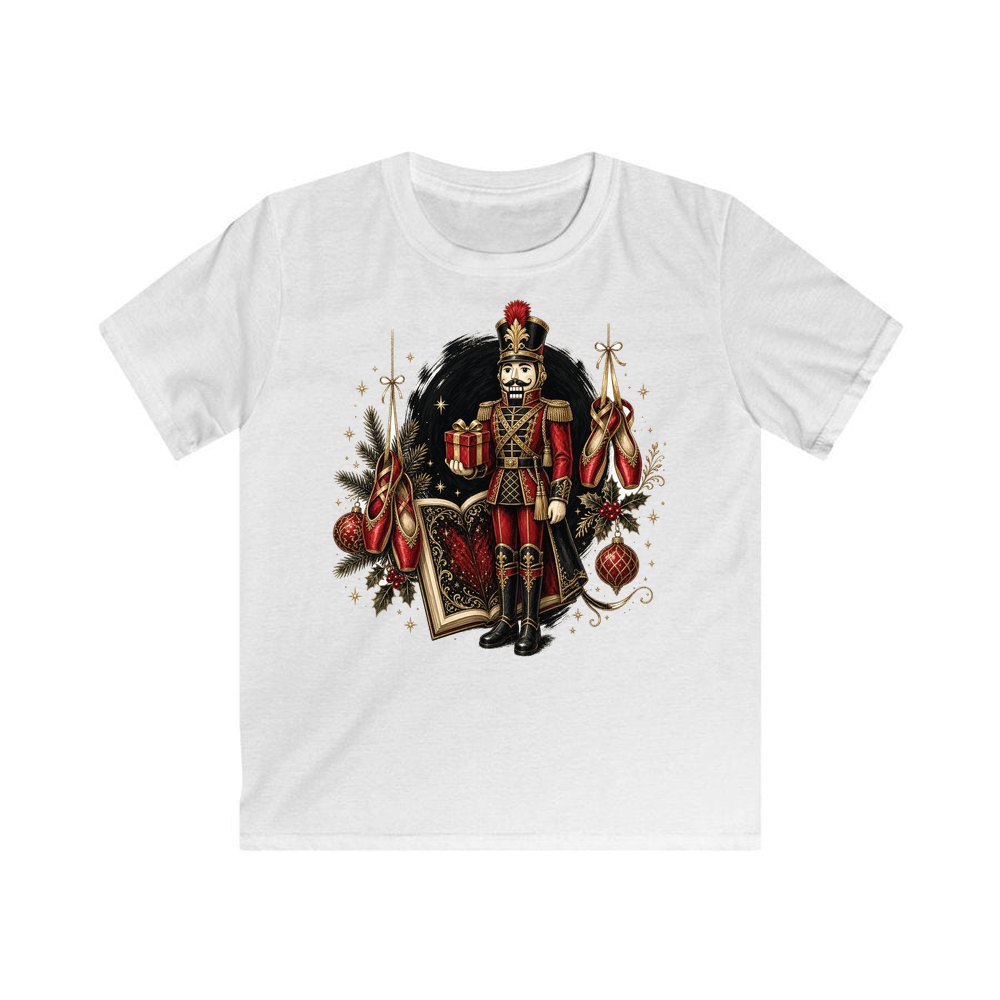Nutcracker Storybook Soldier personalised kids Christmas tee in white