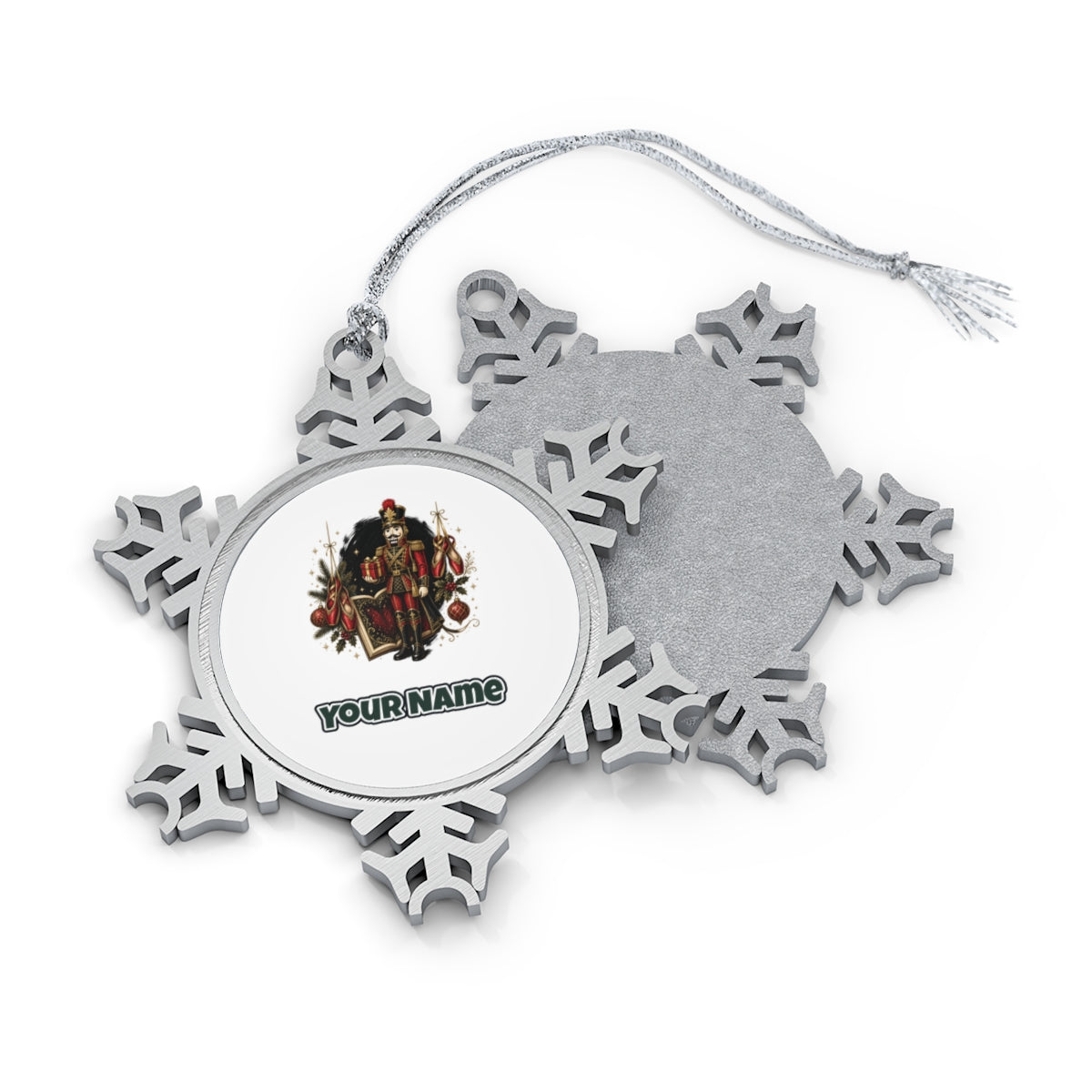 Nutcracker Storybook Soldier Personalised Pewter Christmas Ornament