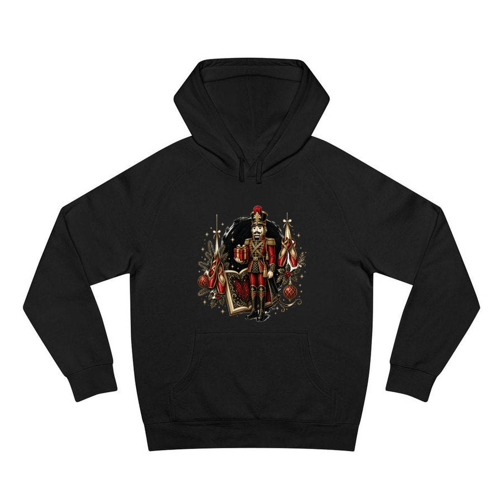 Nutcracker Storybook Soldier personalised Christmas hoodie in black