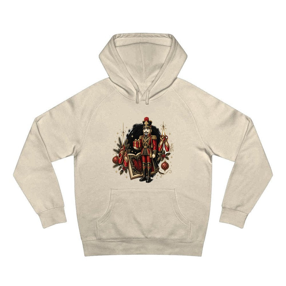 Nutcracker Storybook Soldier personalised Christmas hoodie in sand