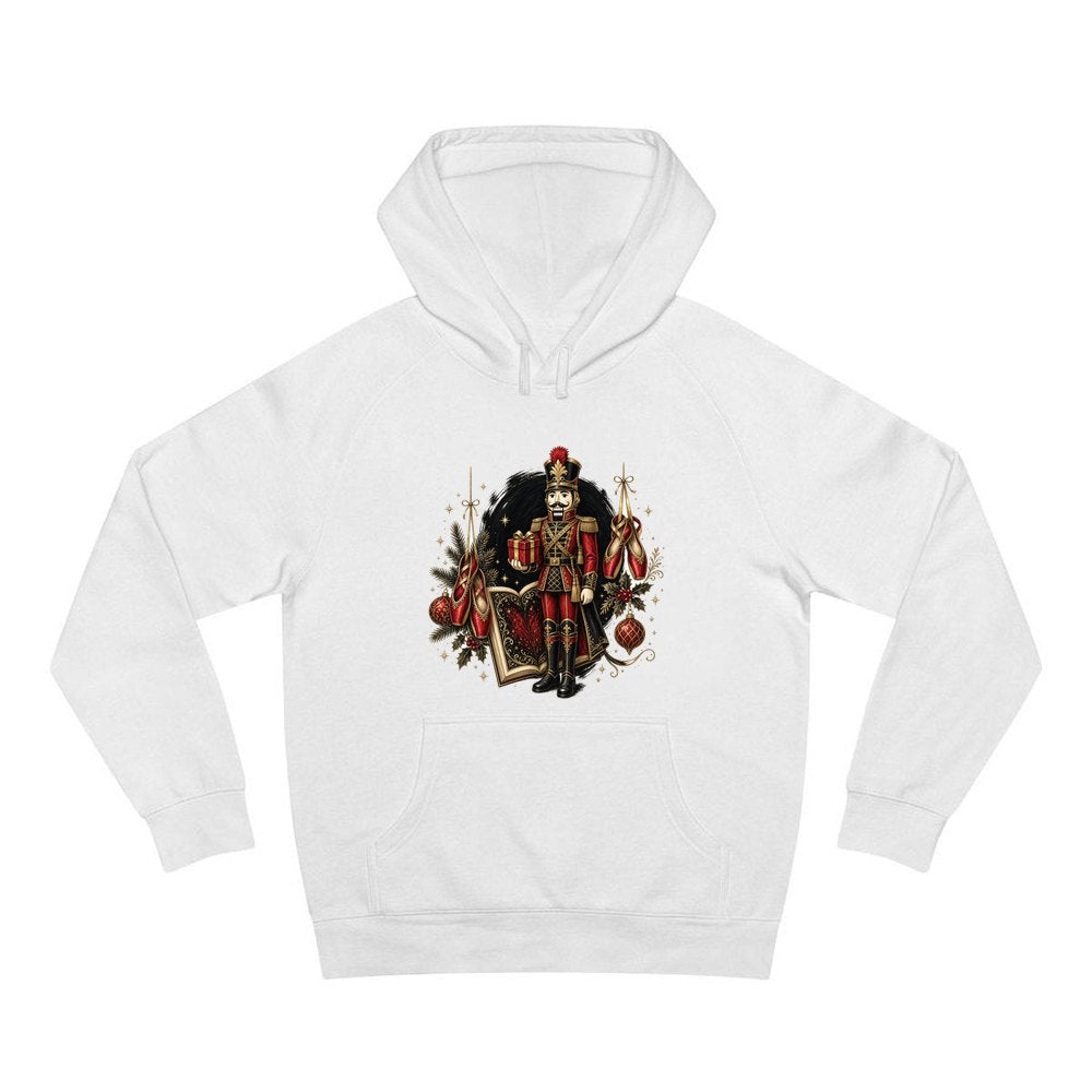 Nutcracker Storybook Soldier personalised Christmas hoodie in white