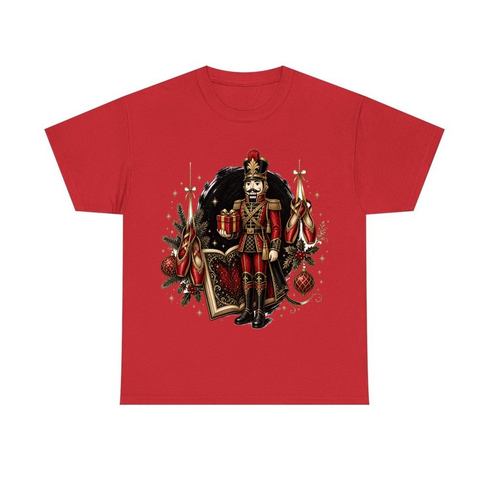 Nutcracker Storybook Soldier personalised Christmas T-shirt in red