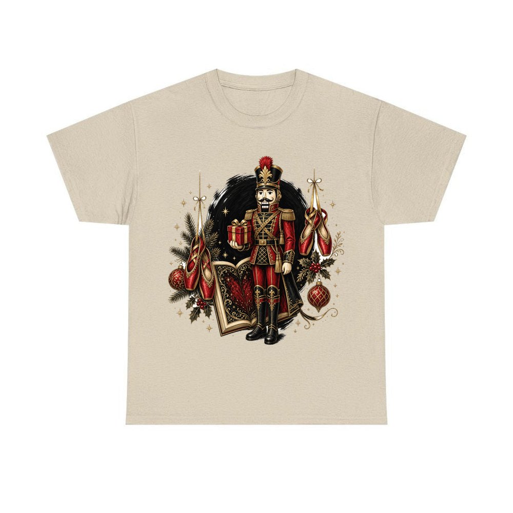 Nutcracker Storybook Soldier personalised Christmas T-shirt in sand