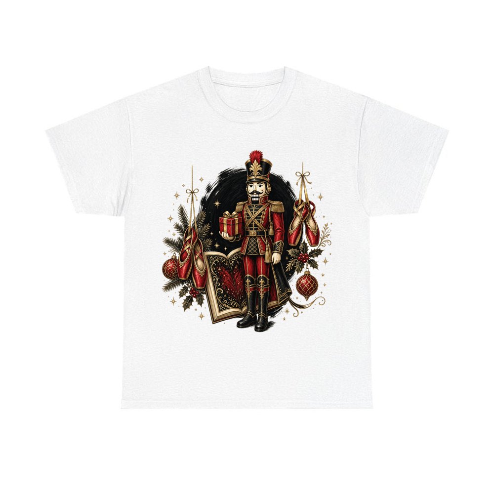 Nutcracker Storybook Soldier personalised Christmas T-shirt in white