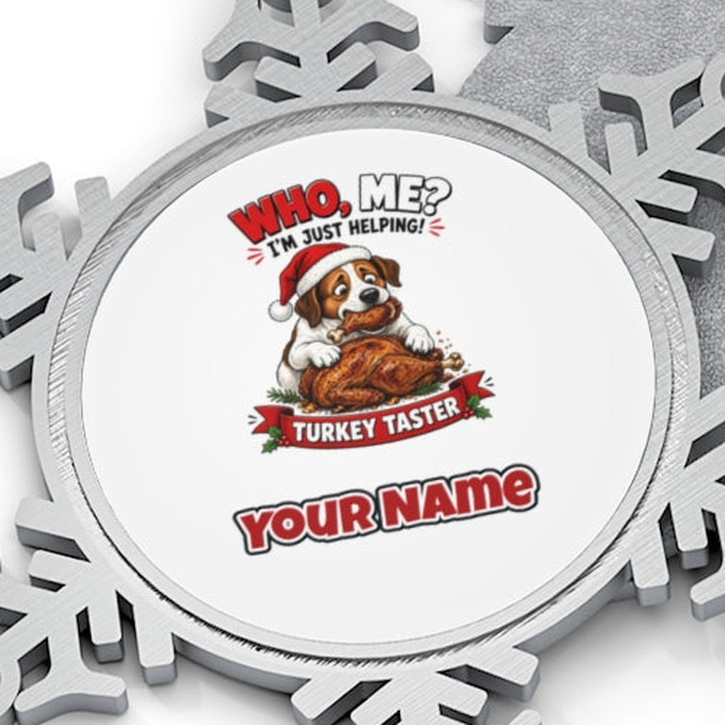Official Turkey Taster Personalised Pewter Christmas Ornament