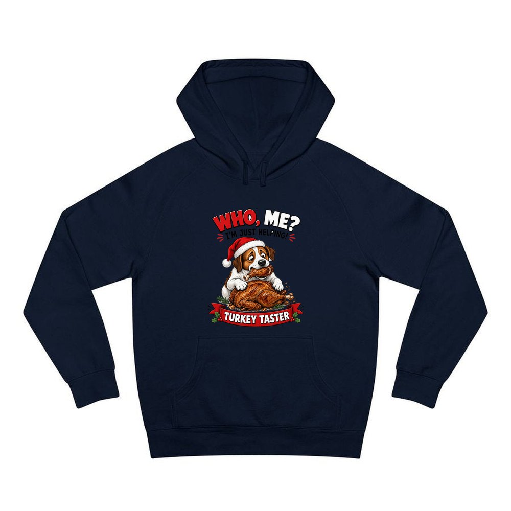 Official Turkey Taster personalised Christmas hoodie in navy